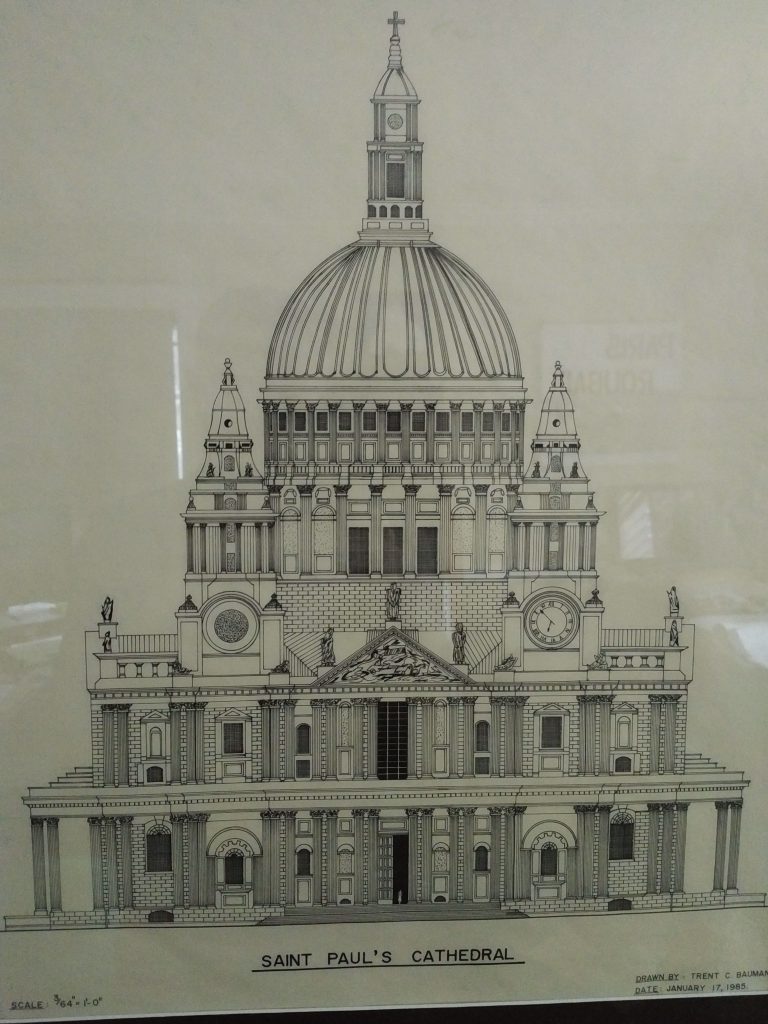 ink drawing of St. Paul's Cathedral