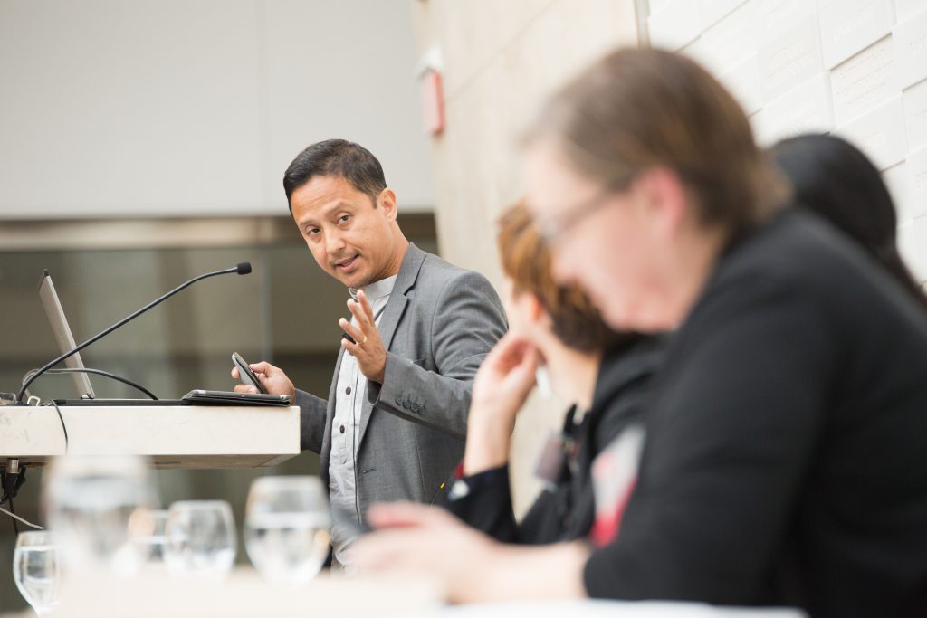 Yogendra Shakya, Senior Research Scientist at Access Alliance Multicultural Health & Community Service, responds to a comment from a fellow panelist